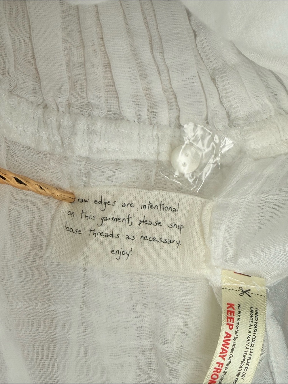Free People FP One Lausanne Slip White Smocked Buttondown Sleeveless Dress Sz XS - Picture 14 of 16